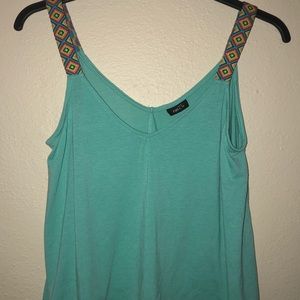 Mint tribal crop top. Medium.